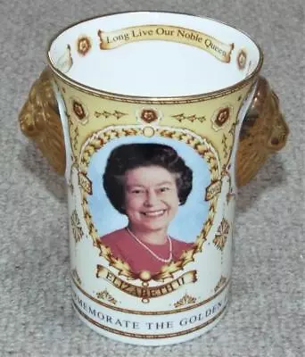 Buy Queen Elizabeth 2002 Golden Jubilee Lion Head Beaker Sutherland China • 9.99£