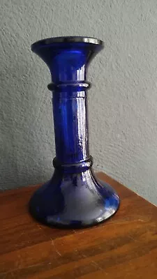 Buy Vintage Cobalt Blue  Glass Candle Holder • 5.99£