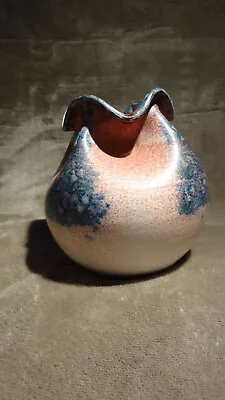 Buy Wavy Funky Novelty Vase South Lissens Pottery Pink And Blue • 7.50£