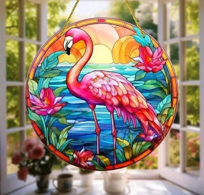 Buy Flamingo   Acrylic Suncatcher Wall Hanging Home Decor Gifts • 6£