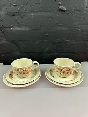 Buy 2 X Poole Pottery Summer Glory Tea Trios Cups Saucers And Side Plate Set • 15.99£