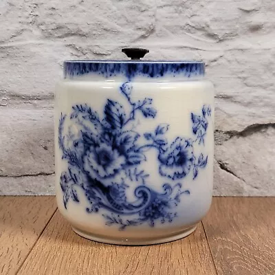 Buy Carltonware 1890's Cobalt Blue Hibiscus Patterned Humidor Cigar Jar, Rumidor • 179.99£