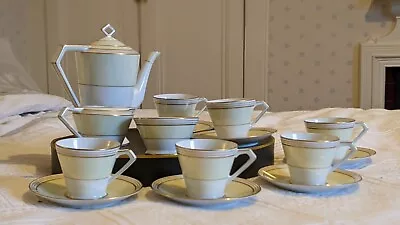 Buy Vintage Art Deco Noritake Gold And Cream Noritake Coffee Set Japanese Porcelain • 30£