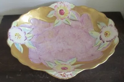 Buy James Kent Longton England 2999 Glonys Porcelain Oval Serving Bowl Flowers Gold • 41.94£