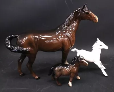 Buy 3 X Vtg BESWICK Porcelain Horses Inc Horse Foal No. 836 - B84 • 9.99£