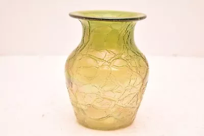 Buy Antique Kralik Loetz Crackle Art Glass Vase Vintage 5.5  Tall VTG • 154.61£