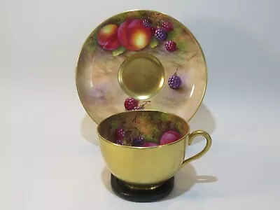 Buy Royal Worcester Hand Painted 'fallen Fruit' Cup & Saucer C.1938  By E. Townsend • 360£