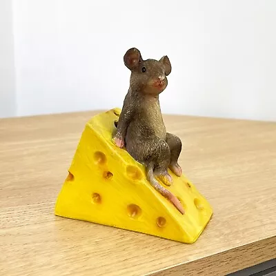 Buy Small Mouse Ornament On Cheese Figurine Statue Home Decor Bar Novelty Accessory • 13£