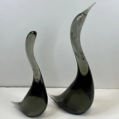 Buy Livio Seguso Signed 1970s Vintage Glass Heron Pair, MCM, Made In Germany • 258.14£