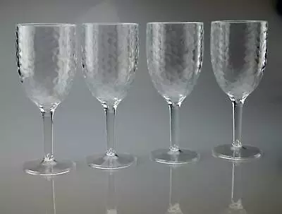 Buy Clear High Quality Plastic Wine Glasses Goblets Pack Of 2 Or 4 Outdoor Reusable • 9.95£