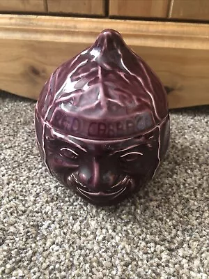 Buy Vintage Carlton Ware Red Cabbage Pot With Face & Lid Preowned Collectible 1092 • 14.99£