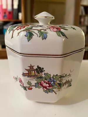Buy Fine Bone China Crown Staffordshire Lidded Pot In Pagoda Design • 4.99£