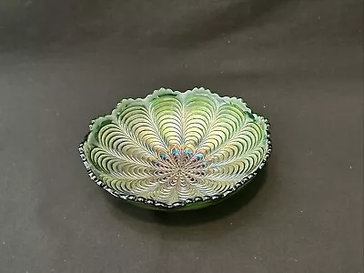 Buy Vintage Fenton Carnival Glass Amethyst  Peacock Tail  Candy Bowl Retro 6 5/8  • 23.30£