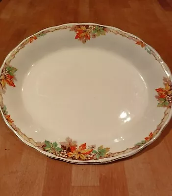 Buy Creampetal Grindley England Oval Serving Dish Autumn Leaves Pattern  VINTAGE • 9.99£