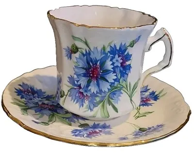 Buy Hammersely And Co. Bone China Made In England Cup And Saucer Cornflower  Pattern • 15.86£