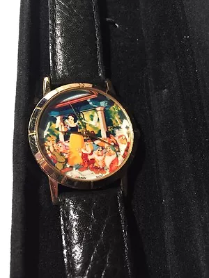 Buy Disney Lladro Snow White Watch Special Edition 1995 Black Band Original Box • 64.30£