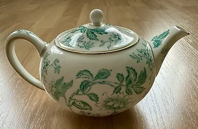 Buy Rare Vintage Wedgwood Bone China - Berkeley Hotel - Green Floral Pattern Teapot • 129.99£