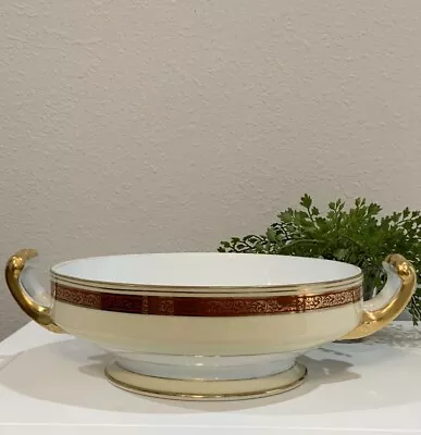 Buy VTG Hand Painted Noritake Penrosa 3886 Fine China Red Gold Vegetable Bowl Handle • 32.62£