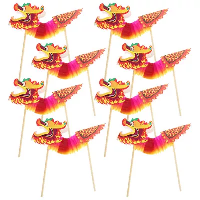 Buy  8 Pcs Dragon Toys Head Props Paper Chinese New Year Photo Booth Household • 11.68£