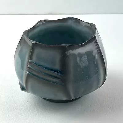 Buy Woodfired Studio Pottery Chawan Artisan Faceted Cup Bowl Handmade Art Lush Glaze • 46.60£