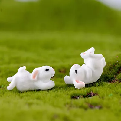 Buy  8 PCS Rabbit Animal Collectibles Micro Landscape Bunny Cake Topper Glass • 7.69£