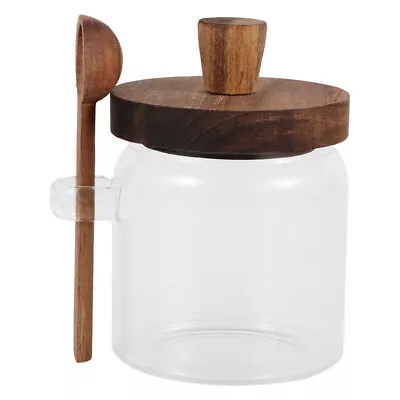 Buy  Glass Spice Canister Clear Condiment Jar With Lid And Spoon Airtight Kitchen • 13.85£