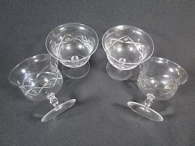 Buy 4 X Vintage Webb Crystal Cut Glass Sundae Dishes Dessert Bowls • 11.67£