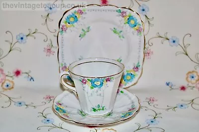 Buy RARE Art Deco Tuscan Tea Set English Fine Bone China Trio Cup Saucer Plate • 20£