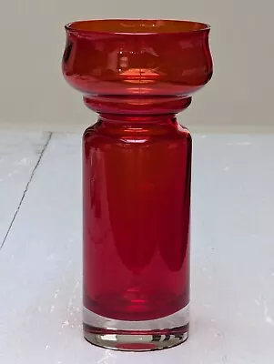 Buy MCM Riihimaki 1514 Red Glass Tulip Vase Tamara Aladin Riihimaen Finland • 32£