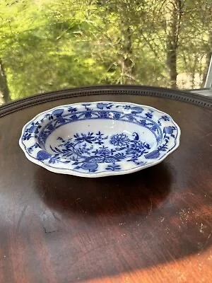 Buy Antique Meissen Blue Onion Porcelain Oval Bowl Crown Mark 3 • 69.89£