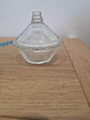 Buy Vintage Round Clear Glass Lidded Trinket Candy Dish Dressing Table Vanity Pot • 6.50£