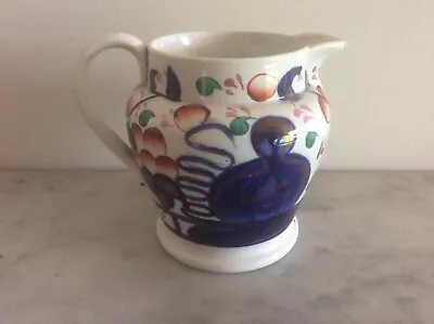 Buy Early Antique Gaudy Welsh C19th Earthenware Pottery Handpainted Bulbous Jug • 39.99£