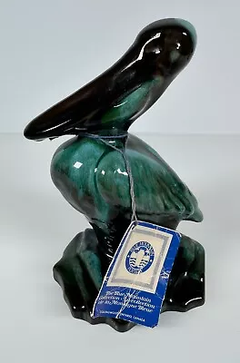 Buy Vintage Blue Mountain Pottery Pelican Bird Blue Teal Green Drip Glaze Figurine • 35.95£