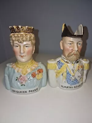 Buy HM King George V & HM Queen Mary 1910 Porcelain Coronation Toby Mugs • 100£