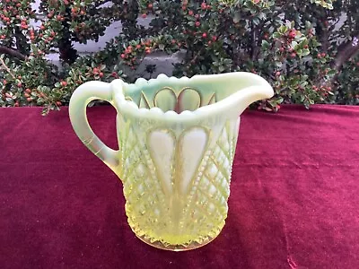 Buy Antique Edwardian Davidson Pressed Glass Milk Jug  Pearline Uranium - Dated 1903 • 9.99£