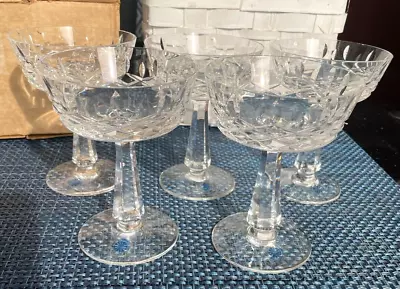 Buy Galway Clifden Sherbet Champagne Set Of Five Crystal Glasses NIB With Labels • 63.33£
