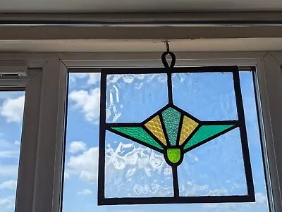 Buy Renovated Compact 1930's Art Deco Hanging Stained Glass Window Panel • 120£