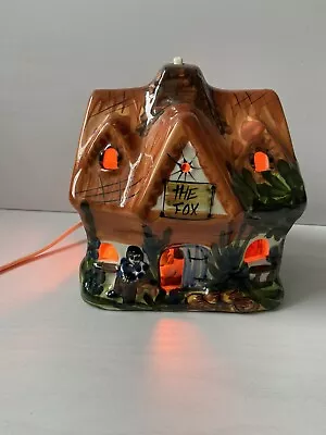 Buy Vintage Derek Fowler Pottery The Fox  House,Nightlight,Family & Dog *chipped* • 32£