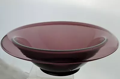 Buy Vintage Amethyst Art Glass  Fold Over  Center Piece Bowl Glassware Modernist • 45.66£