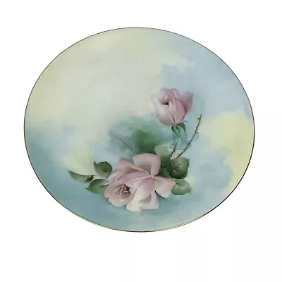 Buy Vintage Hand-Painted Thomas Bavaria 7-3/4  Decorative Rose Plate • 23.30£