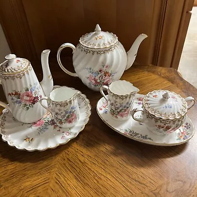 Buy CROWN STAFFORDSHIRE “ENGLAND’S BOUQUET” TEA & COFFEE SET Of 7 PIECES BONE CHINA • 135.13£