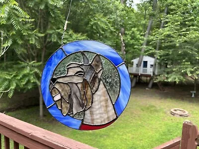 Buy German Schnauzer Dog Stained Glass 10”suncatcher For Window,wall Art Decoration| • 41.94£