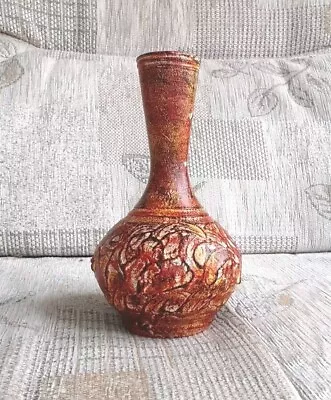 Buy Spanish Dark Orange Pottery Vase Vintage • 5£