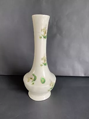 Buy Melba Ware Bud Vase Green And White Flowers Original Sticker Vintage • 10£