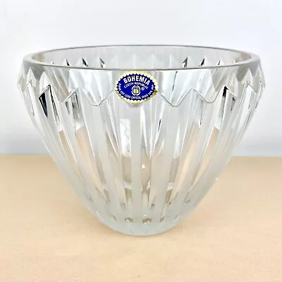 Buy Vintage Bohemia Czech Republic Hand Cut 24% PbO Lead Crystal Bowl 7.5  Tall • 43.33£