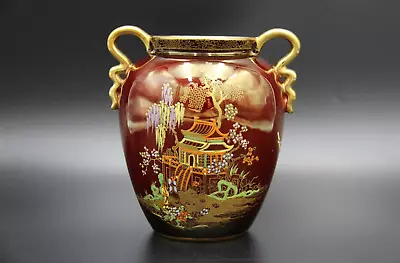 Buy 1940+ Vintage Carlton Ware Rouge Royale Mikado Chinoiserie Vase Made In England • 76.34£