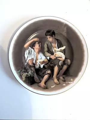 Buy Beggar Boys Eating Grapes And Melons Plate By Fenton China • 8£