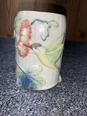 Buy Vintage Hummingbird Vase/Planter 4 “x2.5”  Moriage Style Raised Slipware Pottery • 13.98£