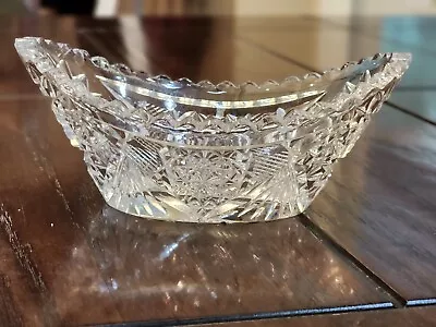 Buy EAPG? Clear Cut Glass Bowl Sawtooth Edge Patterned Vintage  • 9.31£