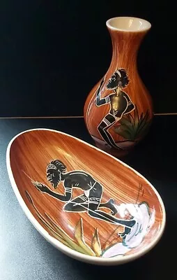 Buy Florenz  Aboriginal Painting Rare Vintage Bowl & Vase  Australian Pottery • 17£